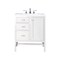 James Martin Vanities Addison 30in Single Vanity, Glossy White w/ 3 CM Carrara White Top E444-V30-GW-3CAR - alternate 1